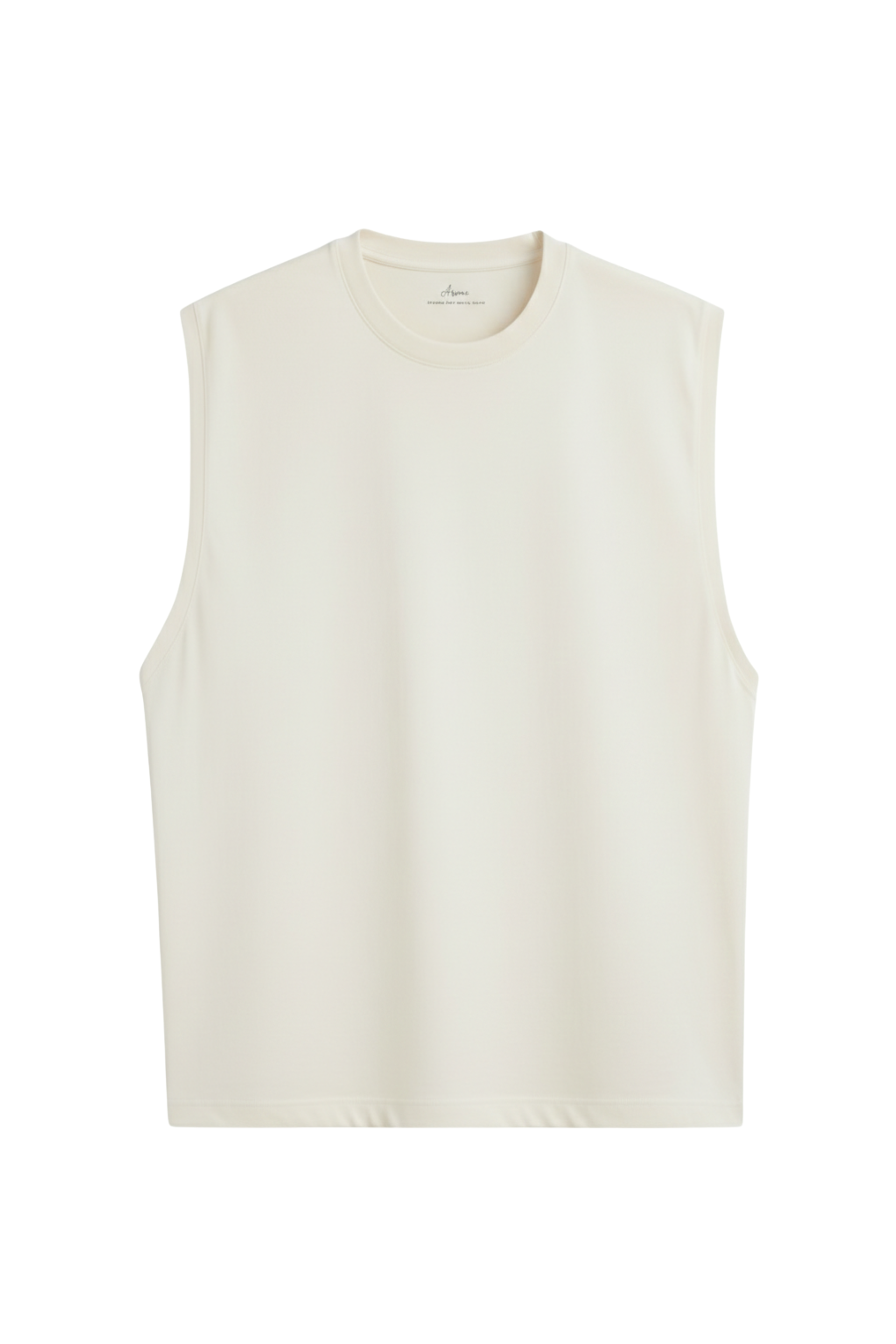 Sleeveless Off White T Shirt