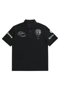 Royal Enfield Inspired Black Polo T-Shirt for Men | Premium Biker Graphic Cotton Tee