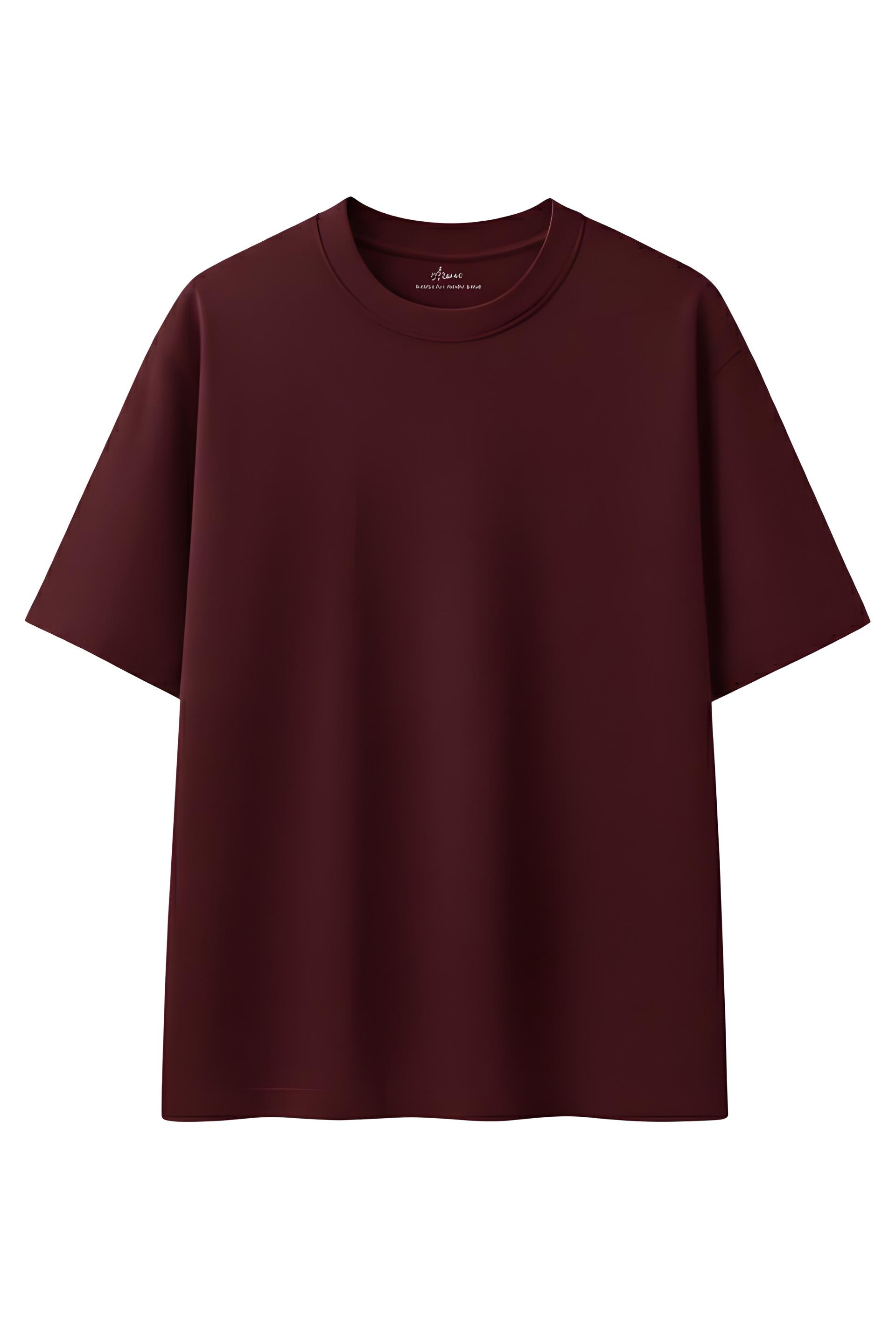 Oversized Dark Red Cotton T-Shirt for Men