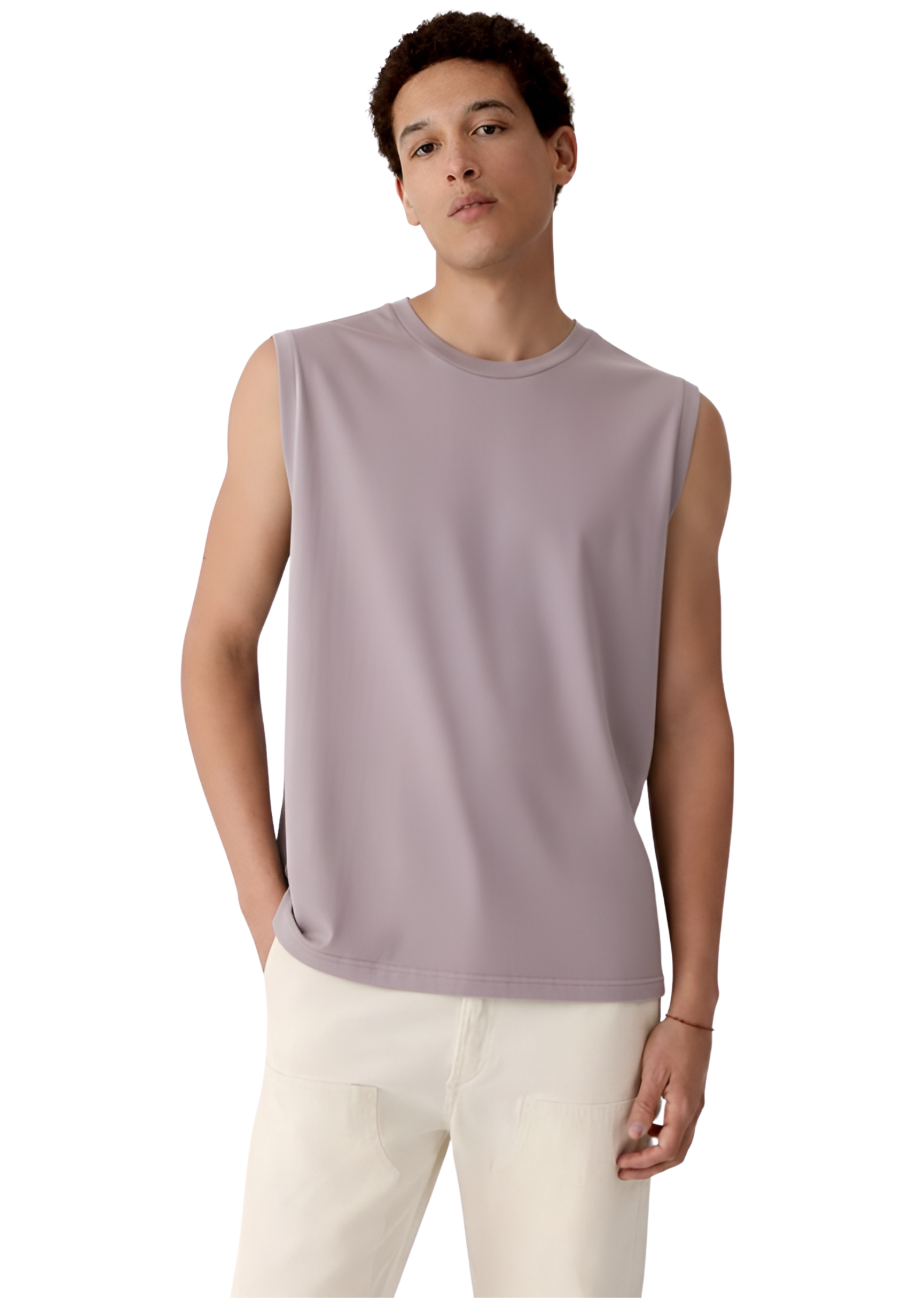Sleeveless Dusty Lavender T Shirt
