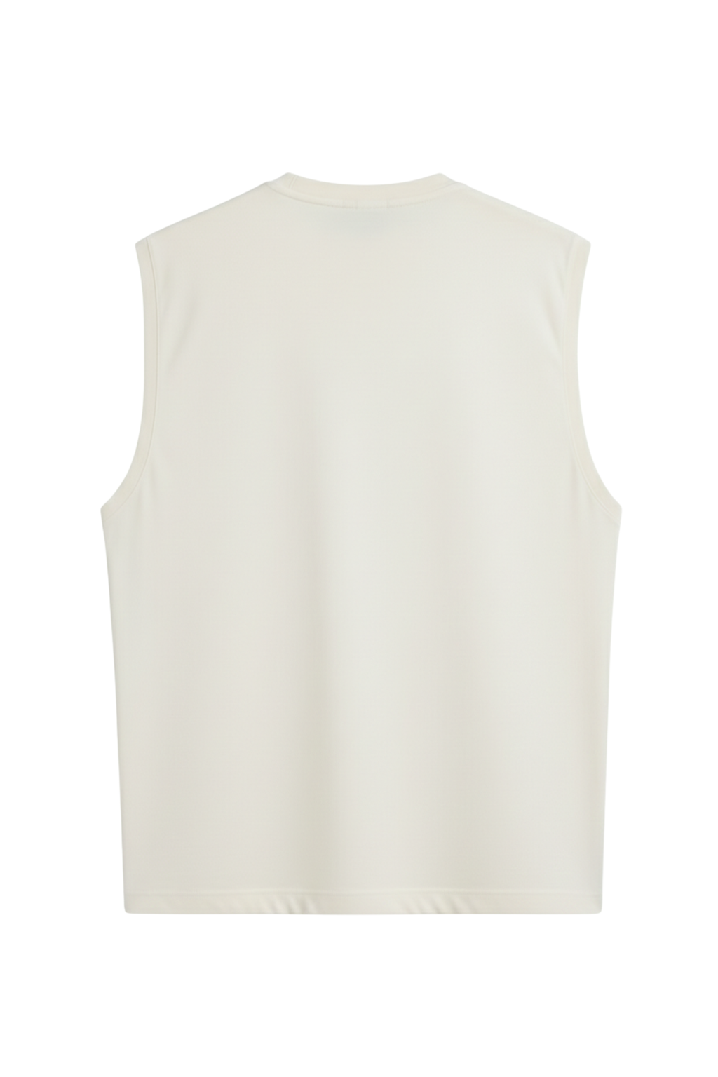 Sleeveless Off White T Shirt