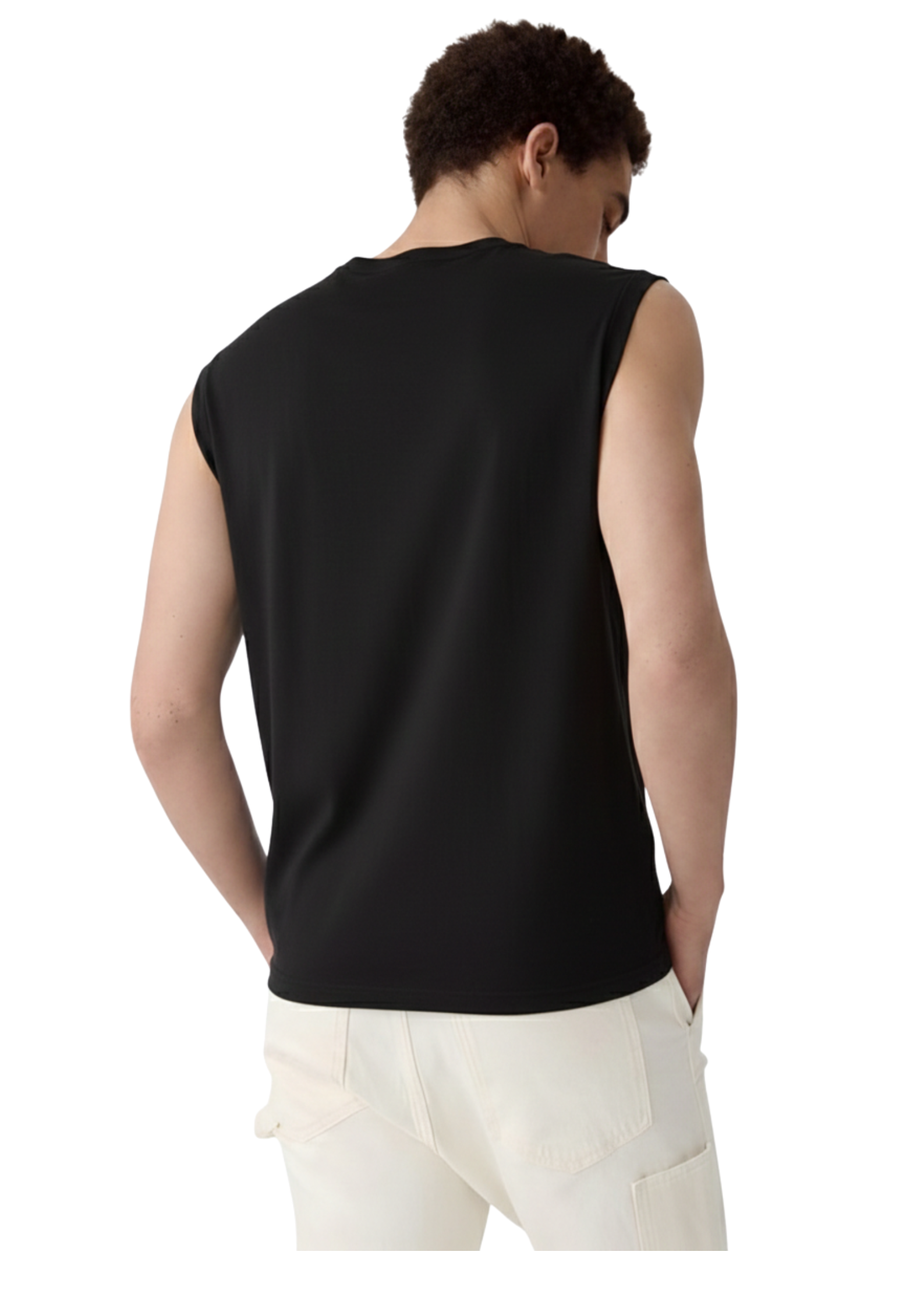 Black Sleeveless T Shirt