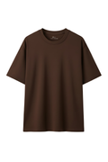 Oversized Brown Cotton T-Shirt