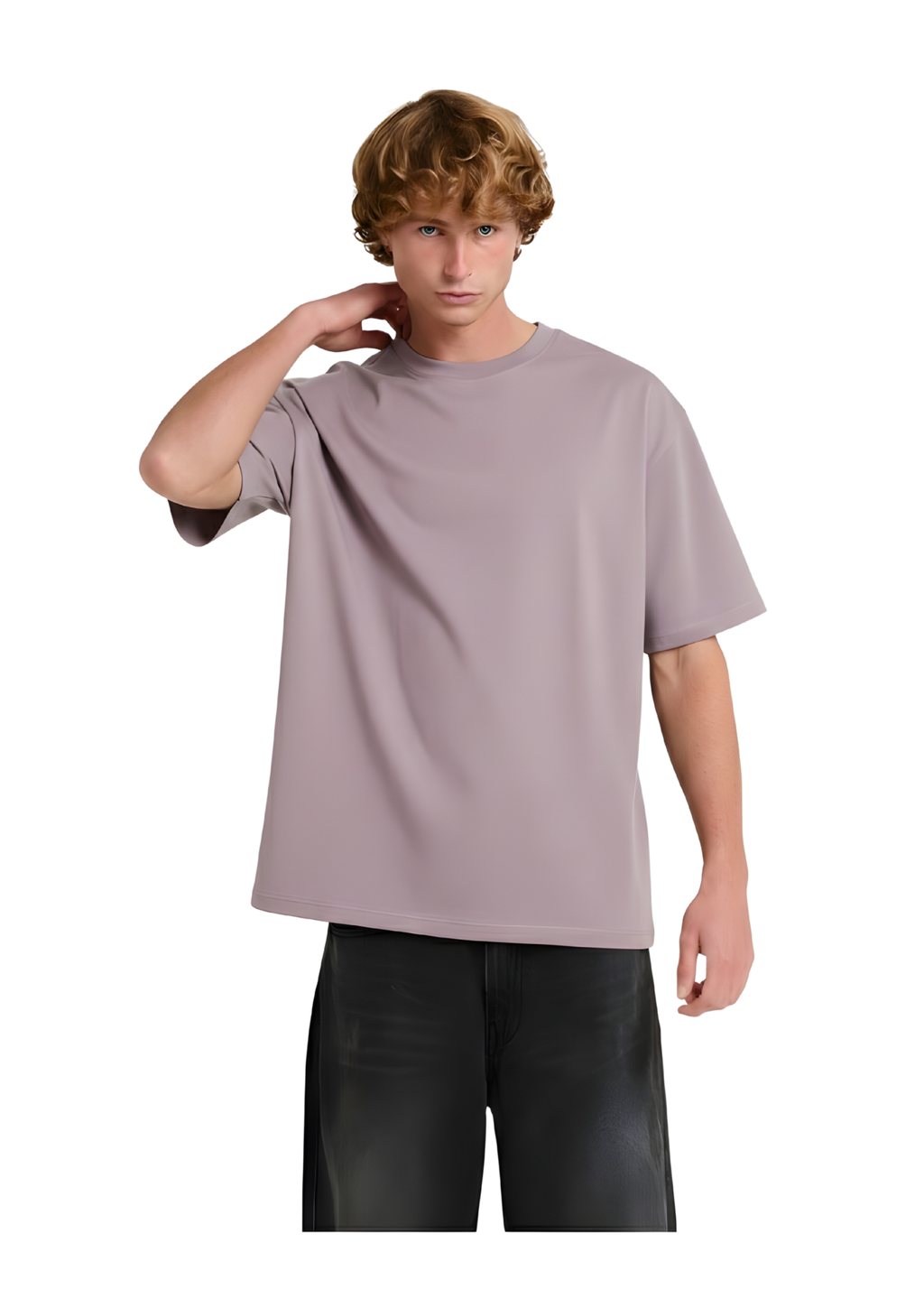 Oversized Dusty Lavender Cotton T-Shirt