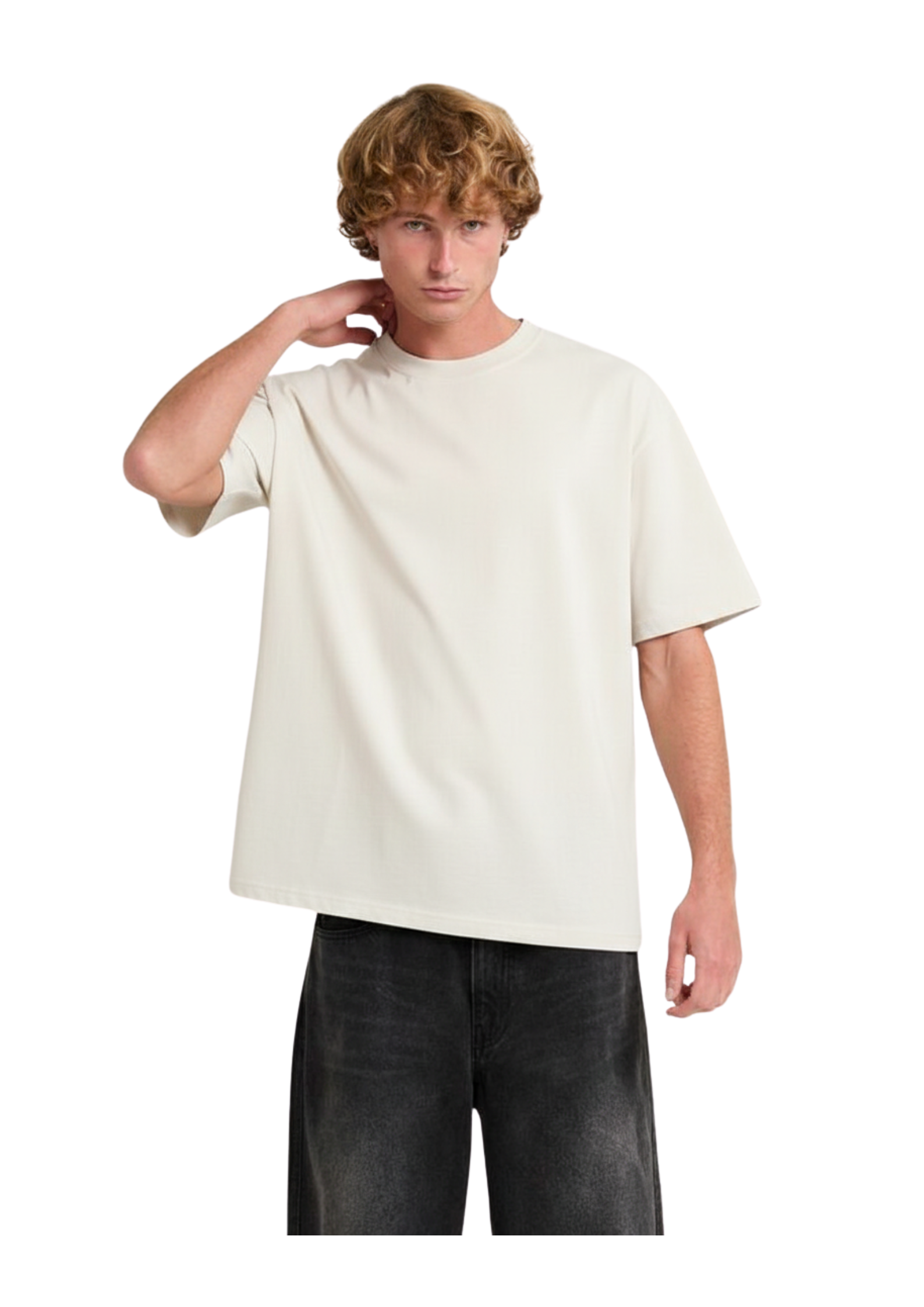 Oversized Off White Cotton T-Shirt