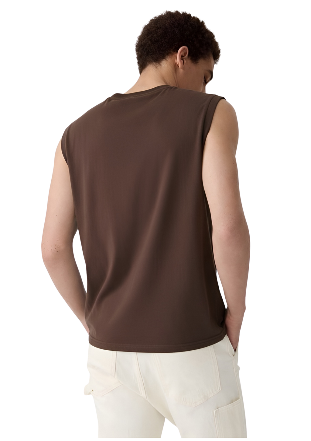 Sleeveless Brown T-Shirt
