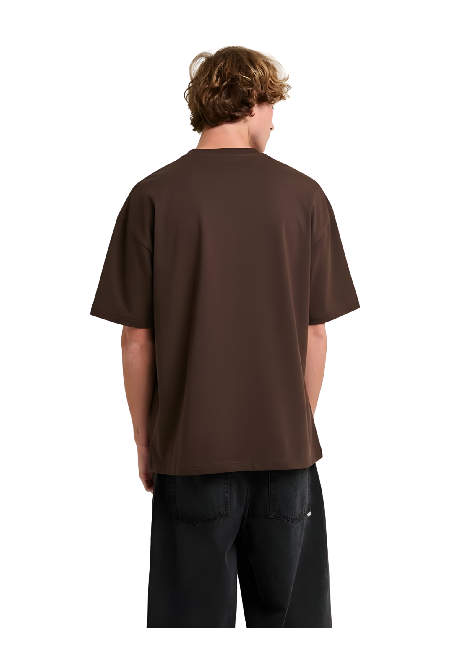 Oversized Brown Cotton T-Shirt