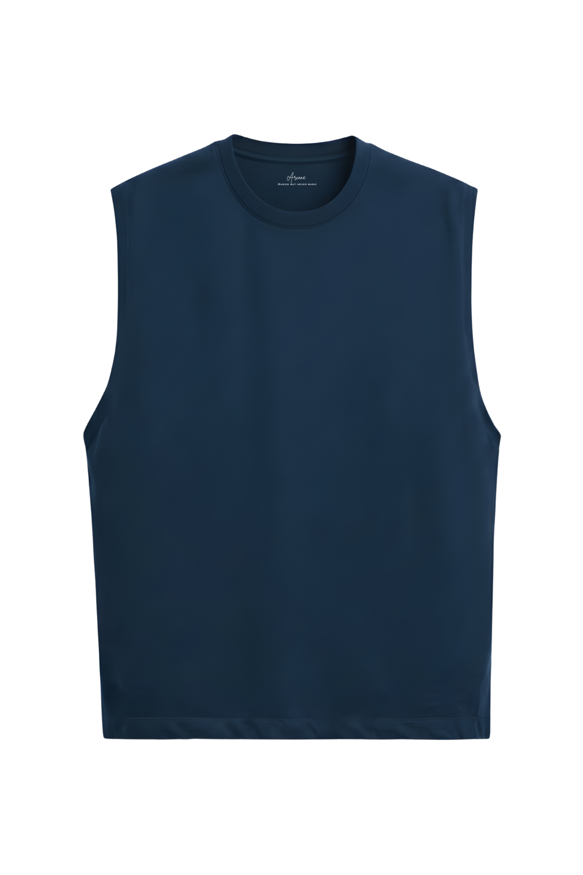 Sleeveless Deep Peacock Blue T Shirt