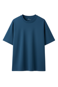 Oversized Dark Peacock Blue Cotton T-Shirt