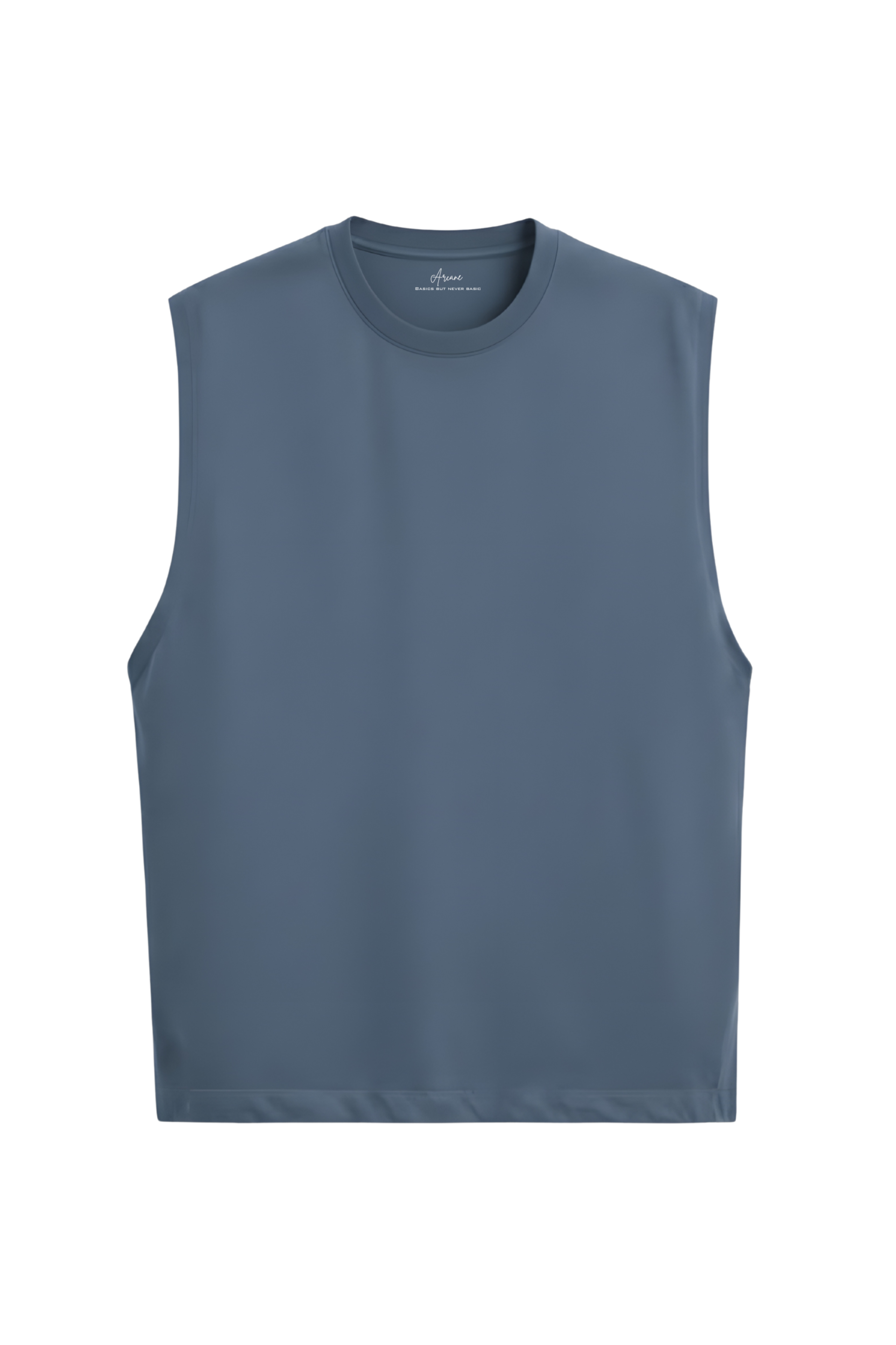 Sleeveless Dusty Blue T Shirt